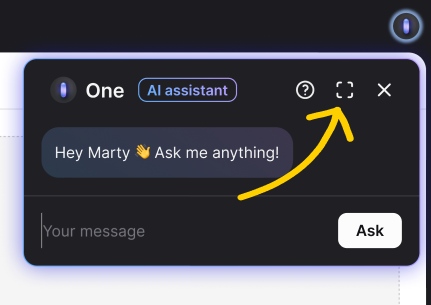 How to enter full screen chat with Text Copilot AI